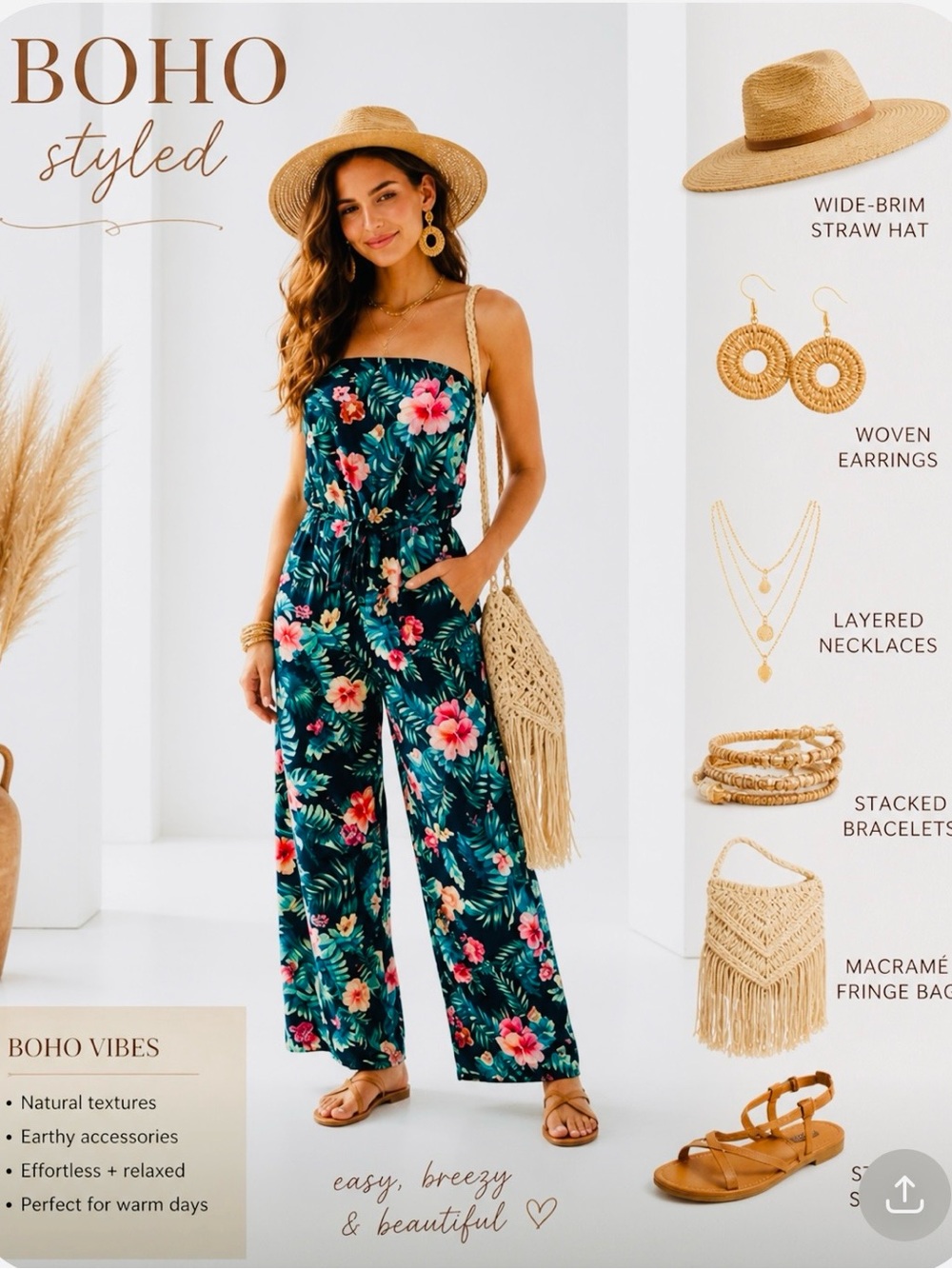 Urban Rebel. Tropical Floral Jumpsuit. Size L